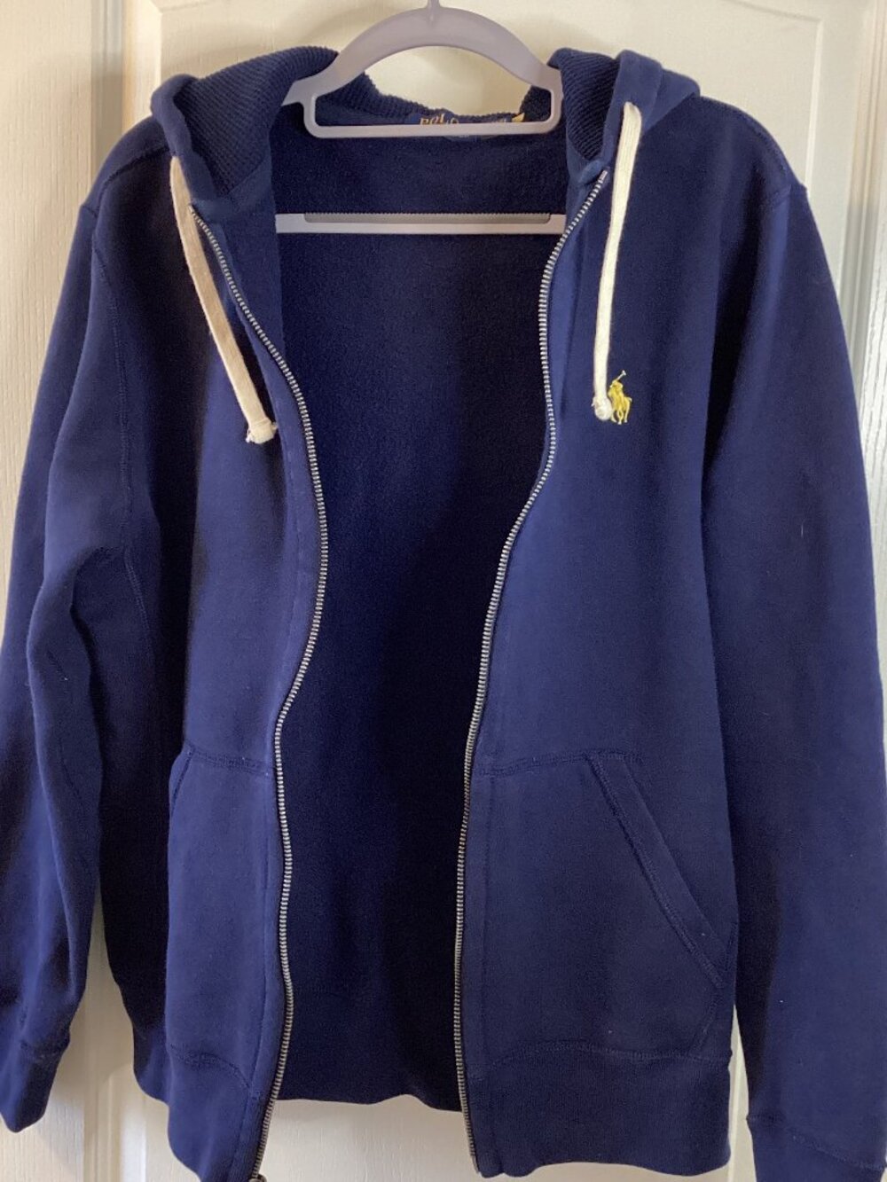 Polo Ralph Lauren Navy Blue Classic Men's Hoodie Size M Full Zip
